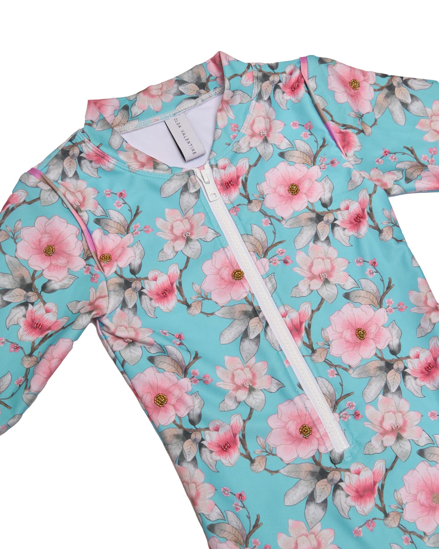 Long Sleeve Zip One Piece Swimsuit