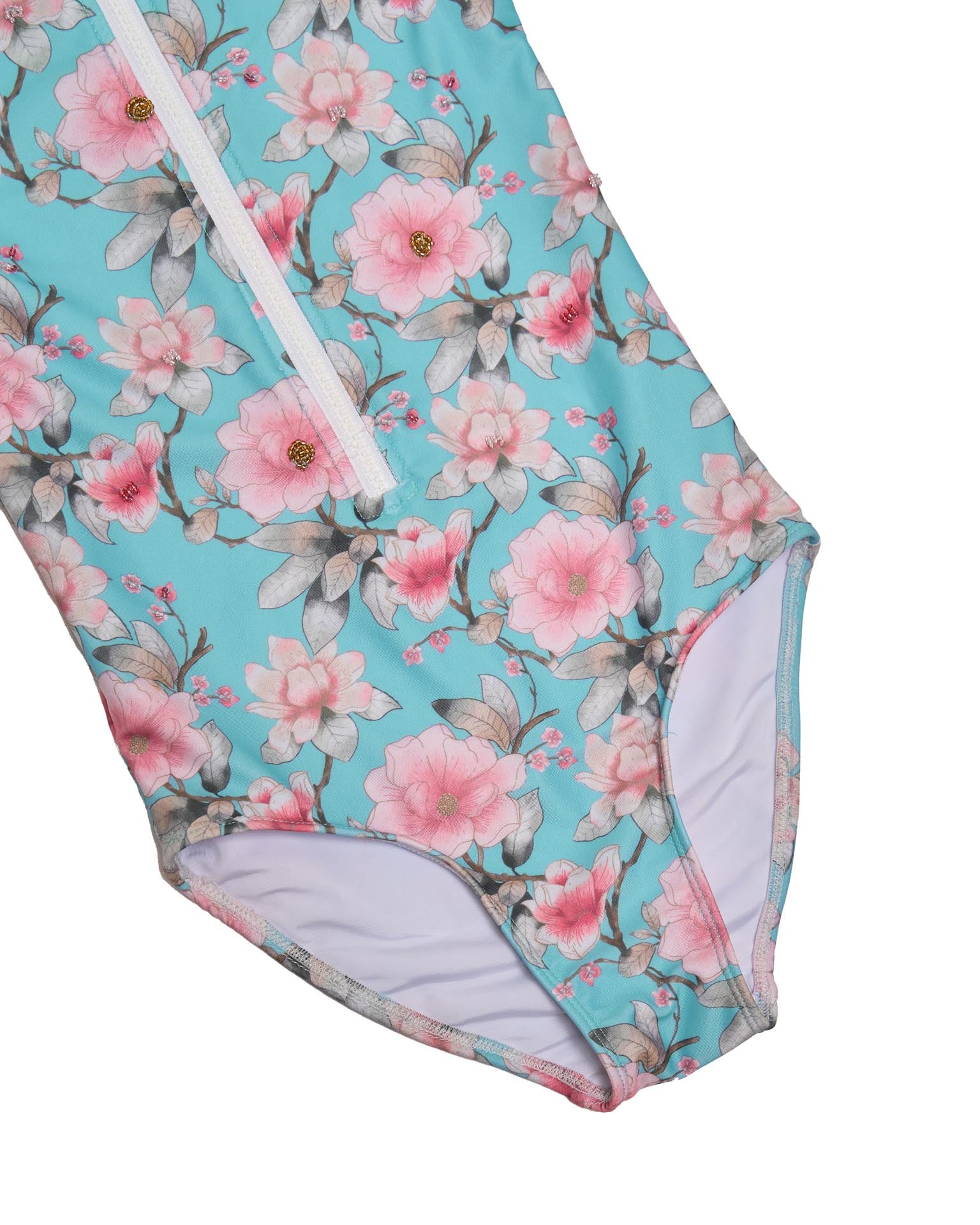 Long Sleeve Zip One Piece Swimsuit