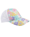Girls Floral Mesh Trucker Cap