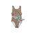 Girls Leopard One Piece Swimsuit with Tie - Front
