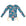 Girls Navy Floral Long Sleeve Swimsuit with Side Ties - Front 