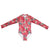 Girls Red Floral Long Sleeve Swimsuit with Zip - Front