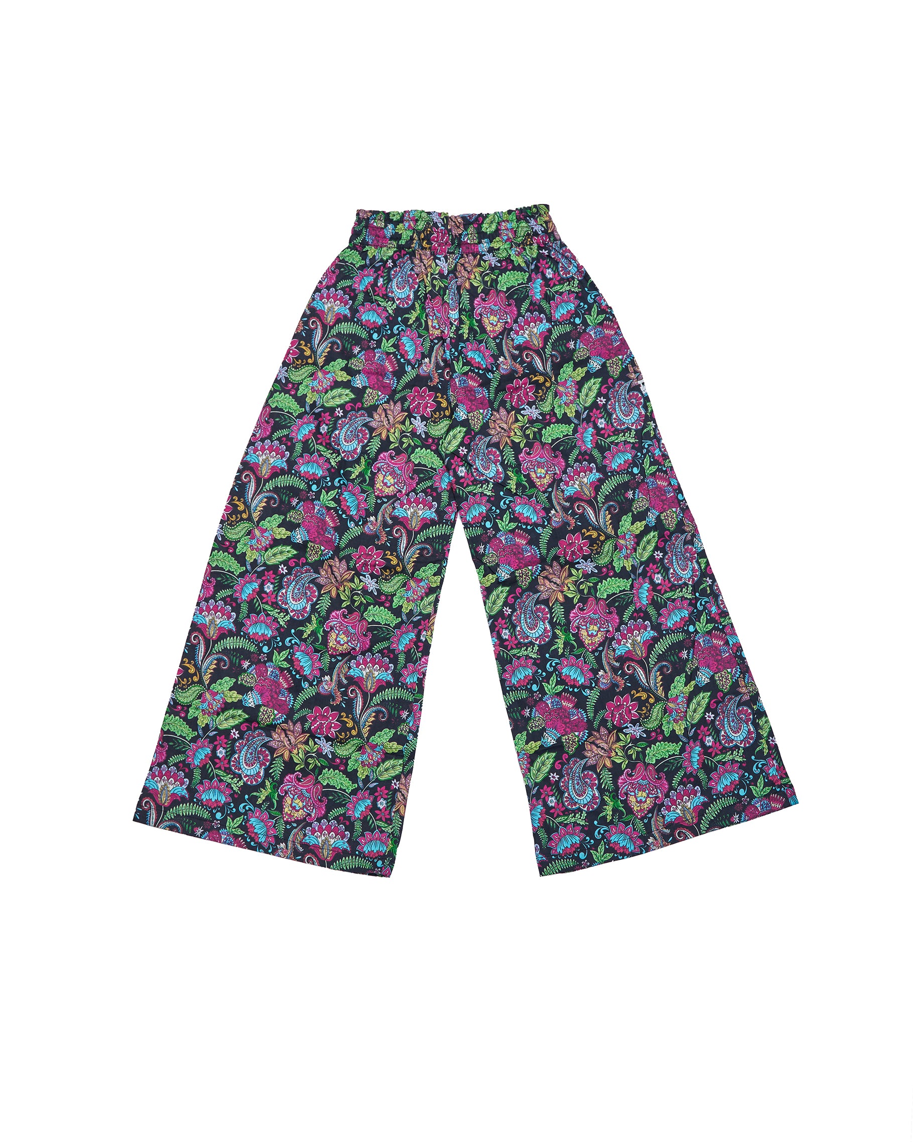 Olga Valentine Phoenix Wide Leg Pants flat lay, back view