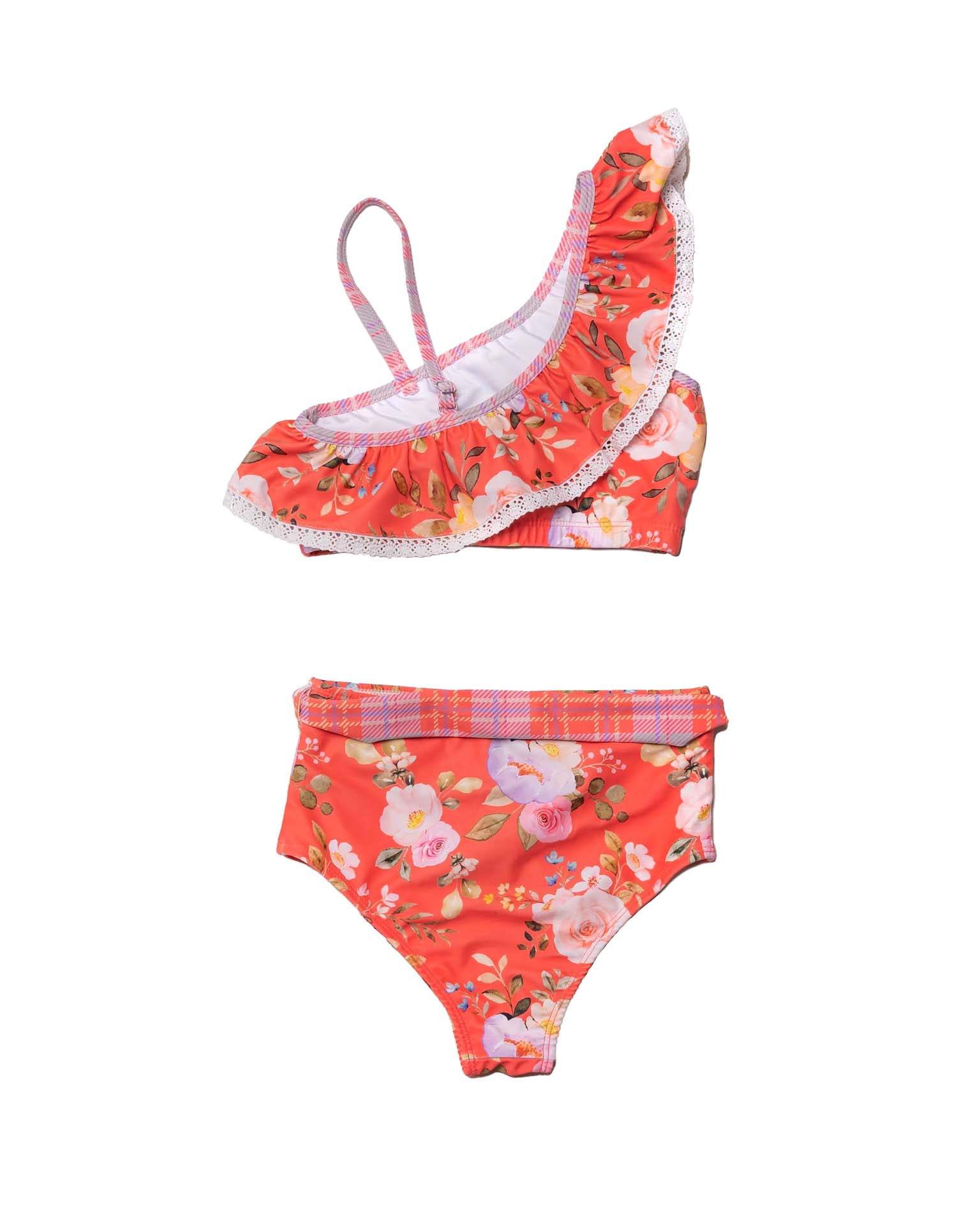 One Shoulder Ruffle Bikini