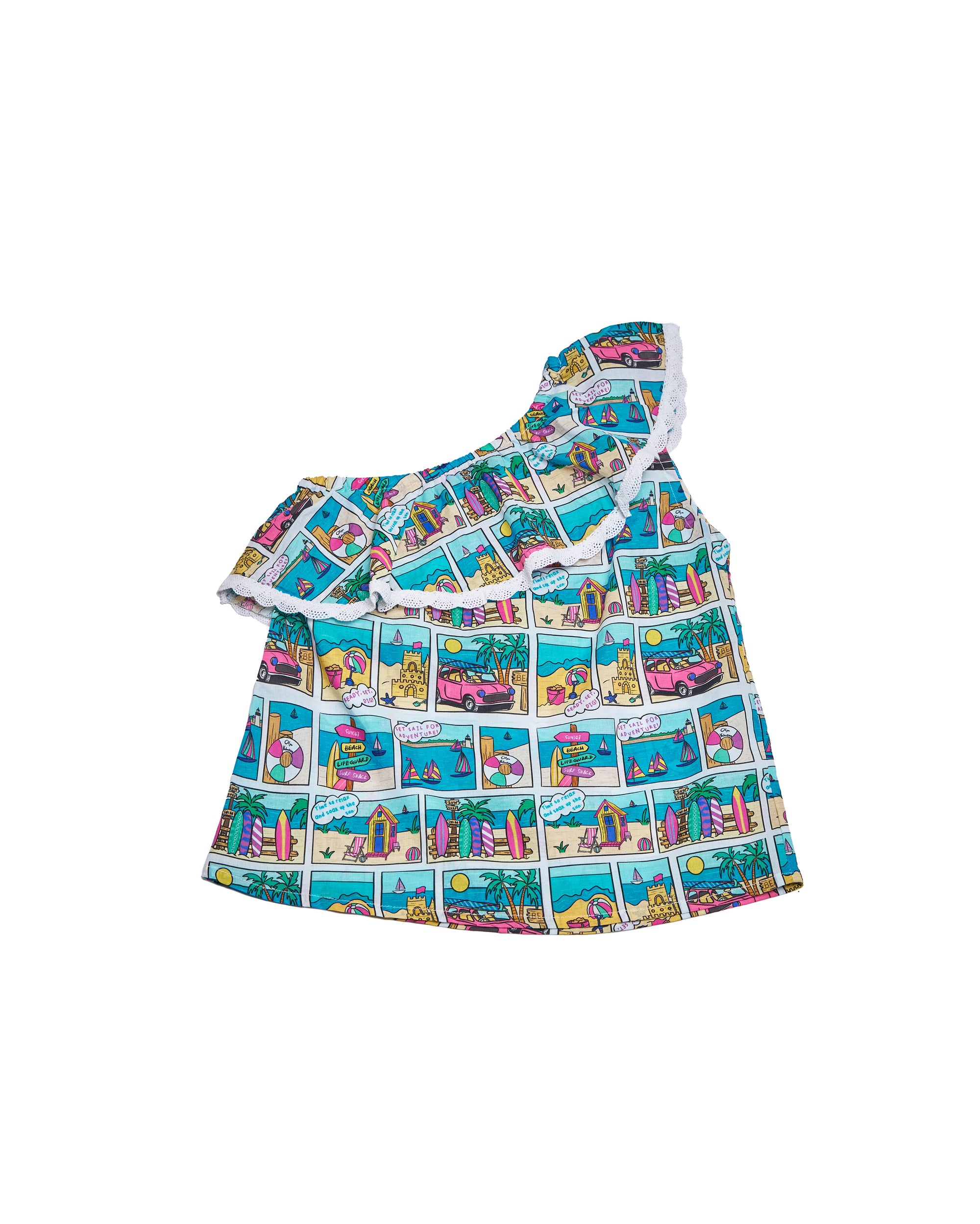 One Shoulder Top With Ruffle (Bondi)