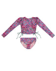 2 Piece Swimsuit Set with Side Ties (Reversible Bottoms)