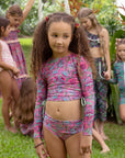 2 Piece Swimsuit Set with Side Ties (Reversible Bottoms)