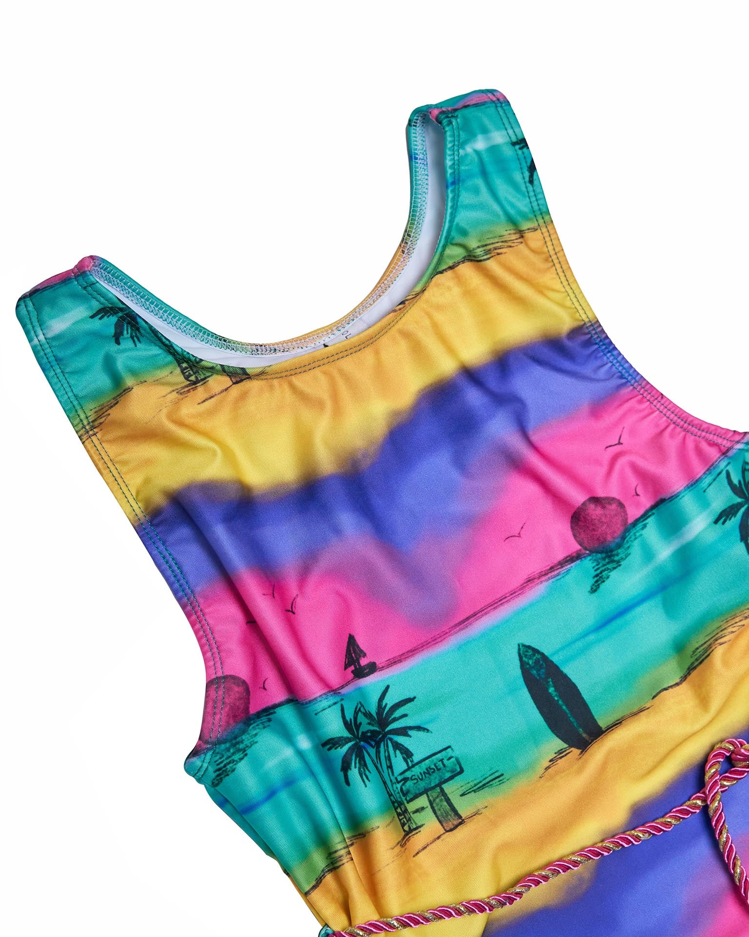 T-Back One Piece Swimsuit with Belt