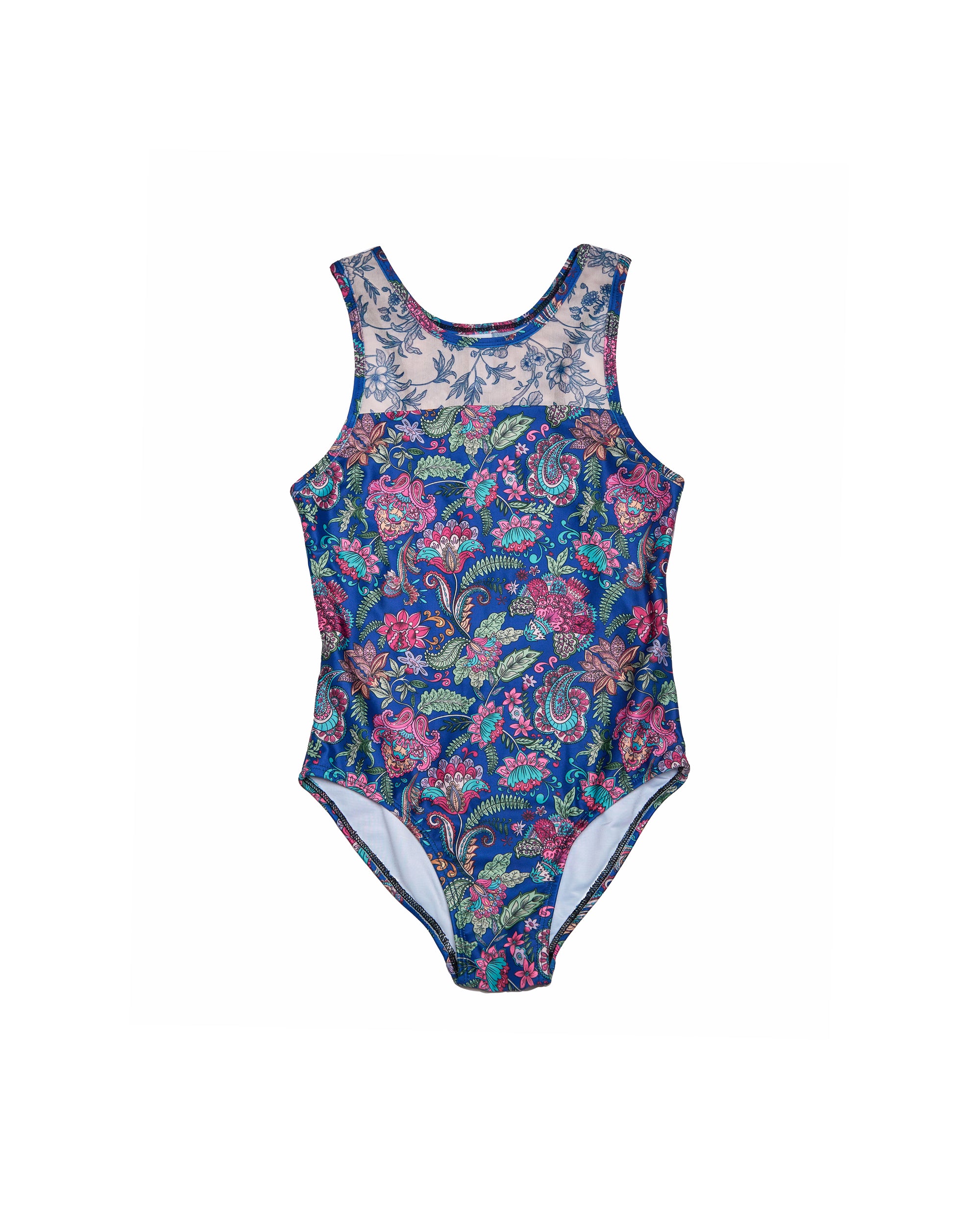 Racer Back Mesh One Piece (River)