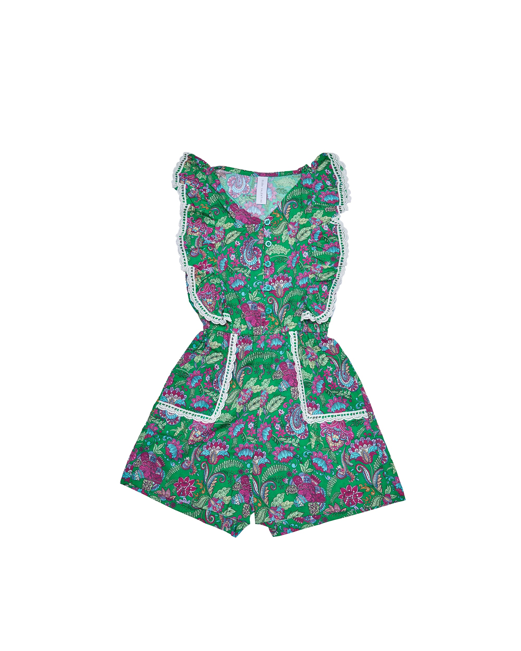 Jumpsuit With Ruffles (Leaf)