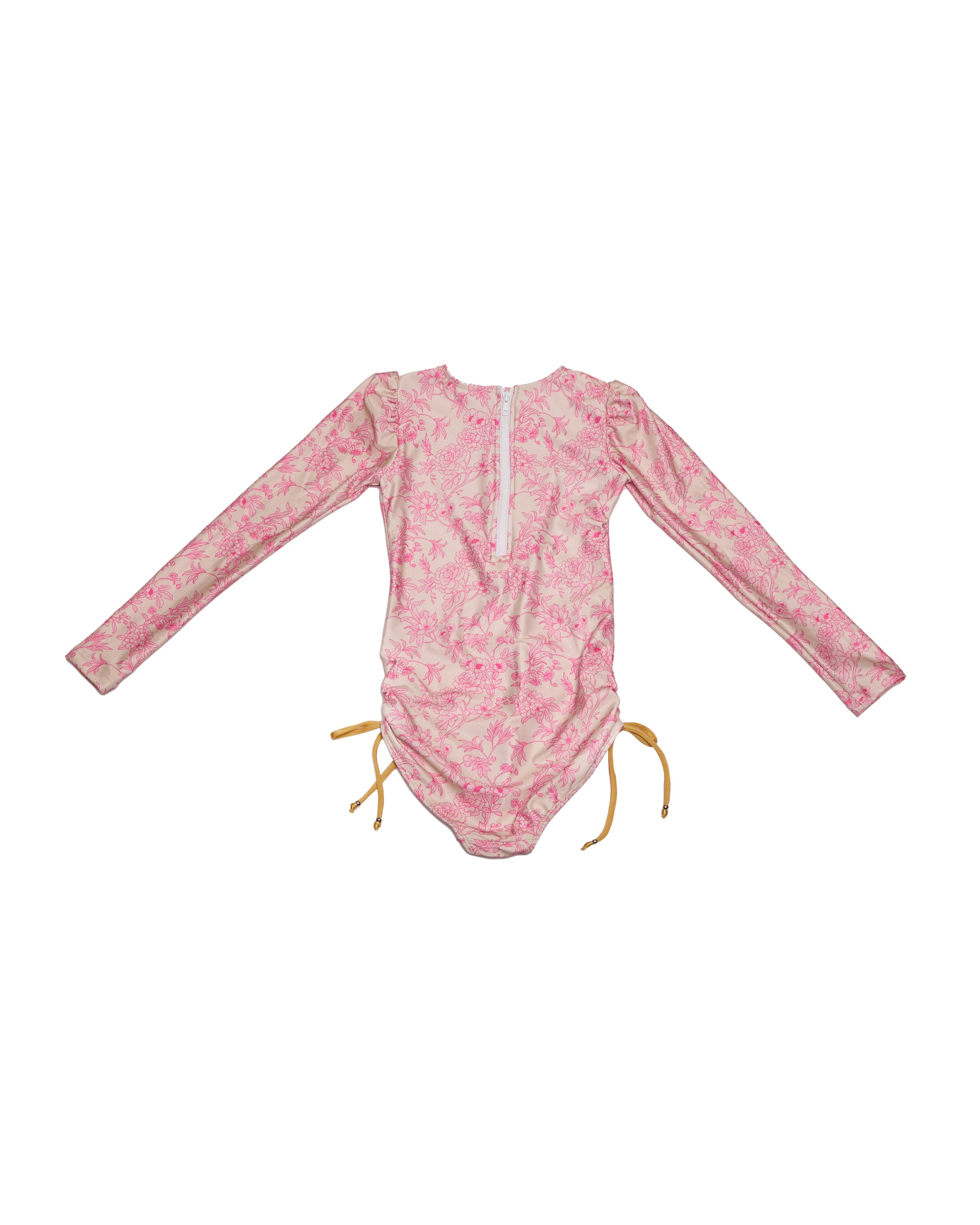 Side Ties Long Sleeve One Piece (Bloom)