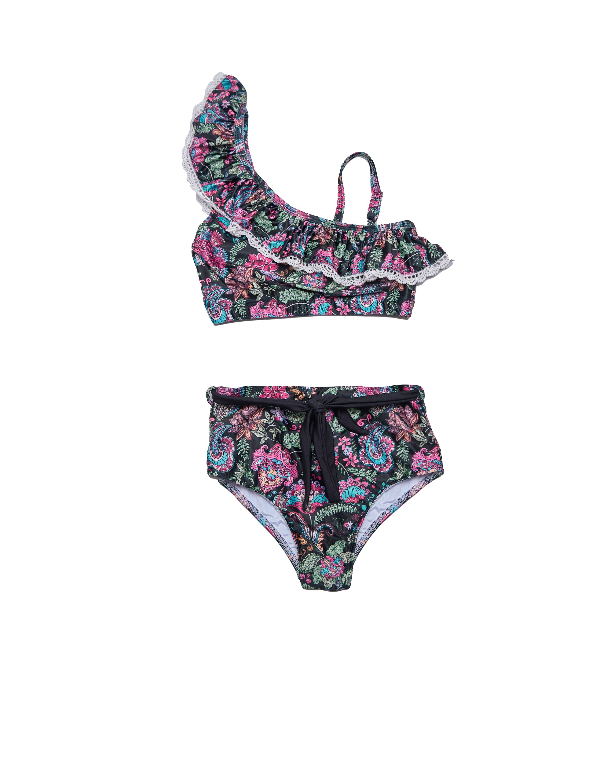 One Shoulder Bikini With Ruffle Trim (Phoenix)