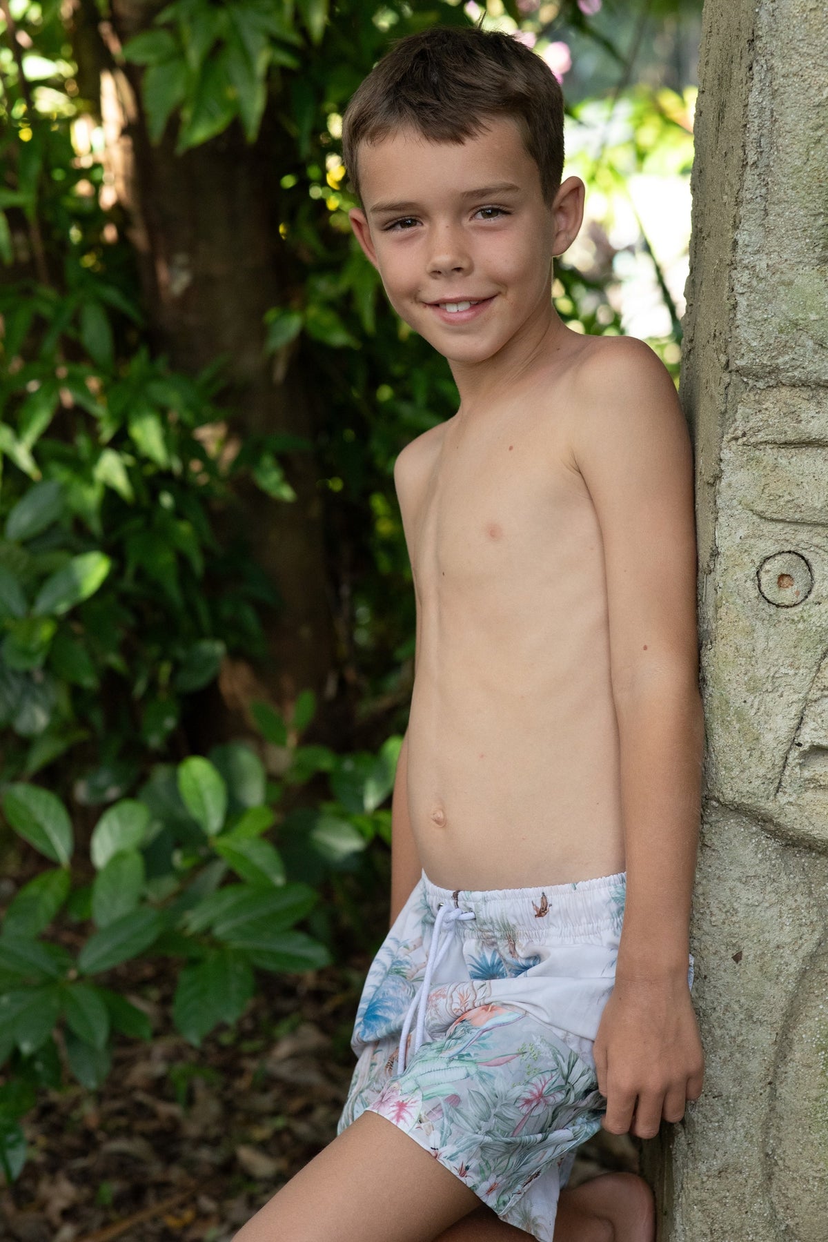 Boys Board Shorts – Wild Palms - Olga Valentine boys swimwear (image 1 of 5)