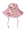 Girls Bucket Hat with Ties in Lilienne pink floral print, front view | Olga Valentine luxury girls swimwear