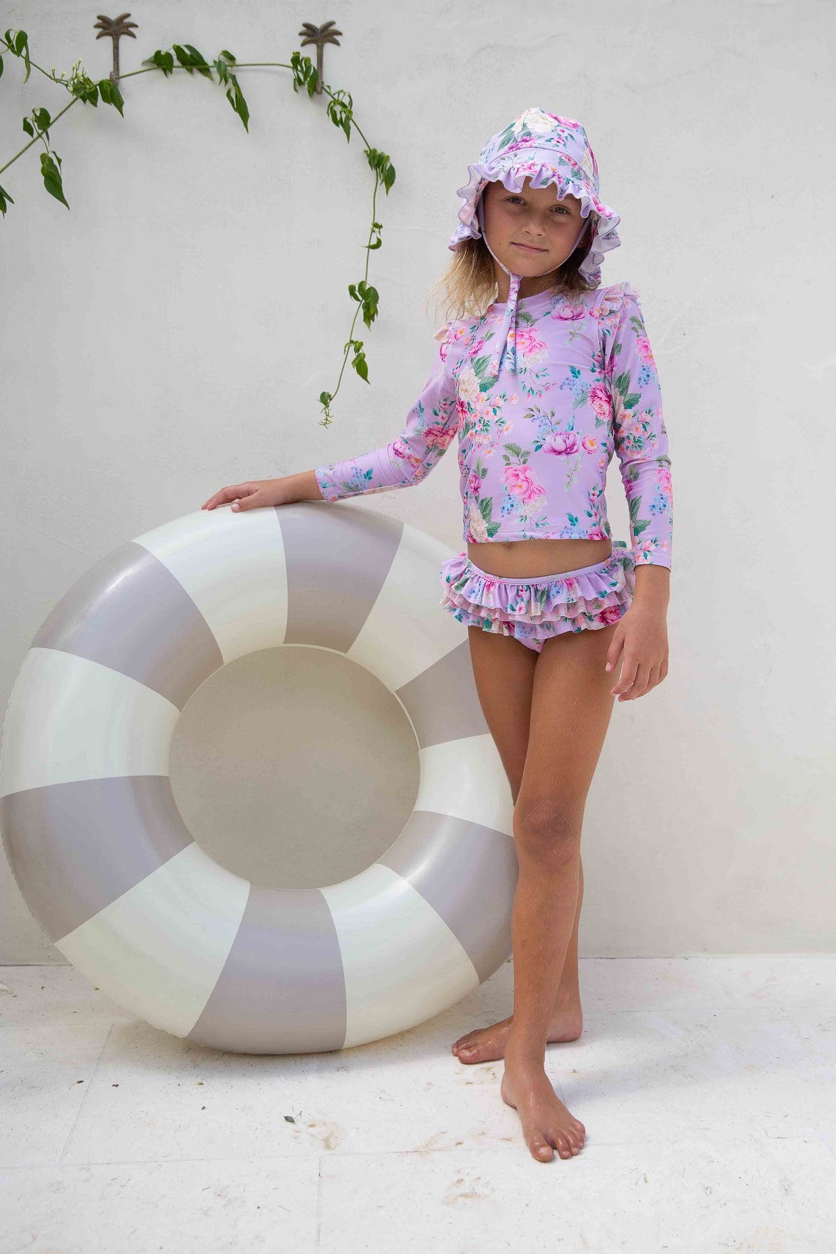 Girls 2 Piece Swim Set with Frilly Bottoms – Violetta - Olga Valentine girls swimwear (image 2 of 6)