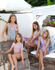 Girls Belt One Piece Swimsuit – Violetta - Olga Valentine girls swimwear (image 3 of 5)