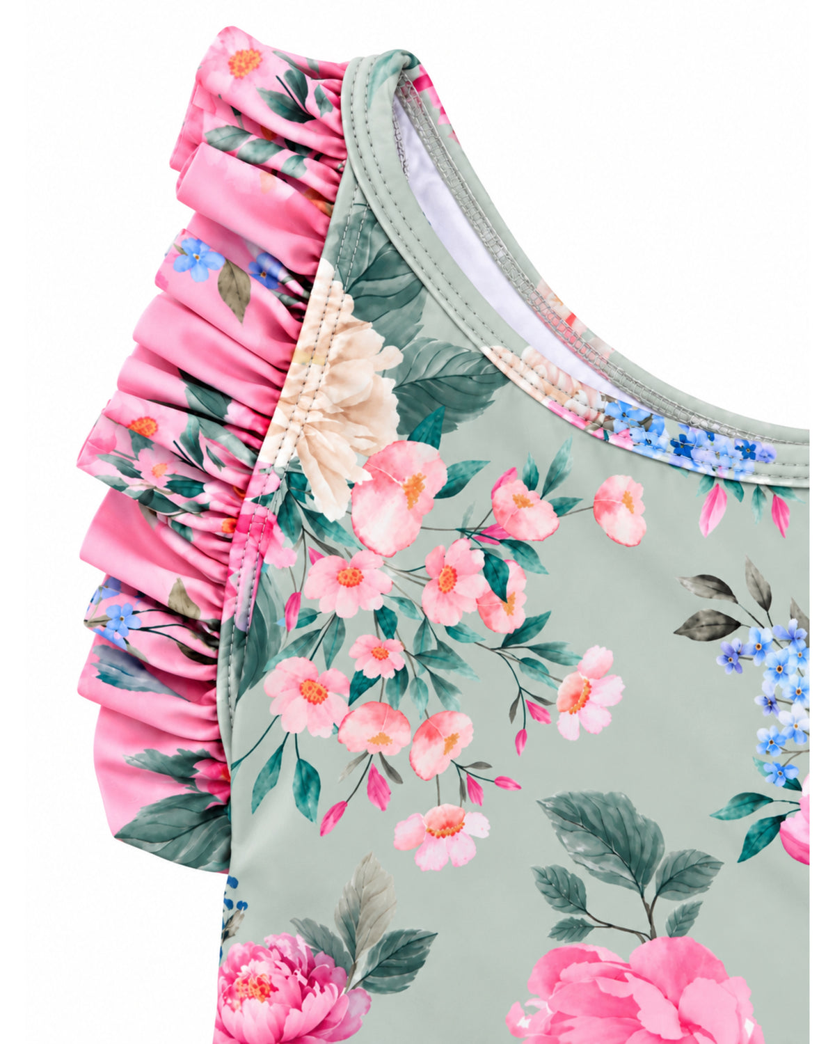 Girls Frill Cross Back One Piece – Celestine - Olga Valentine girls swimwear