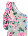 Girls Frill Cross Back One Piece – Celestine - Olga Valentine girls swimwear
