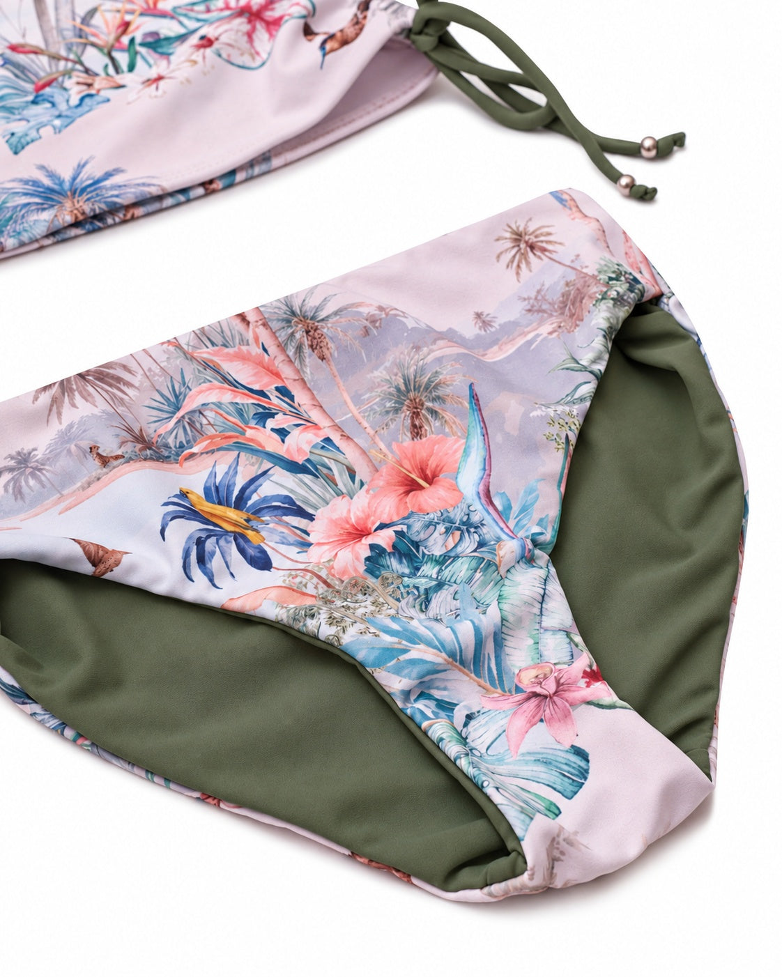Girls Long Sleeve 2 Piece Swim Set – Wild Palms - Olga Valentine girls swimwear (image 5 of 8)