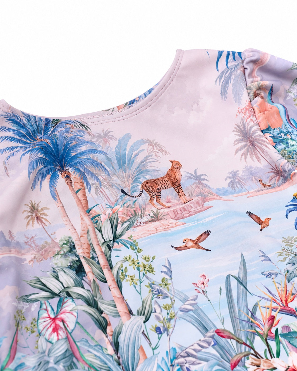 Girls Long Sleeve 2 Piece Swim Set – Wild Palms - Olga Valentine girls swimwear (image 6 of 8)