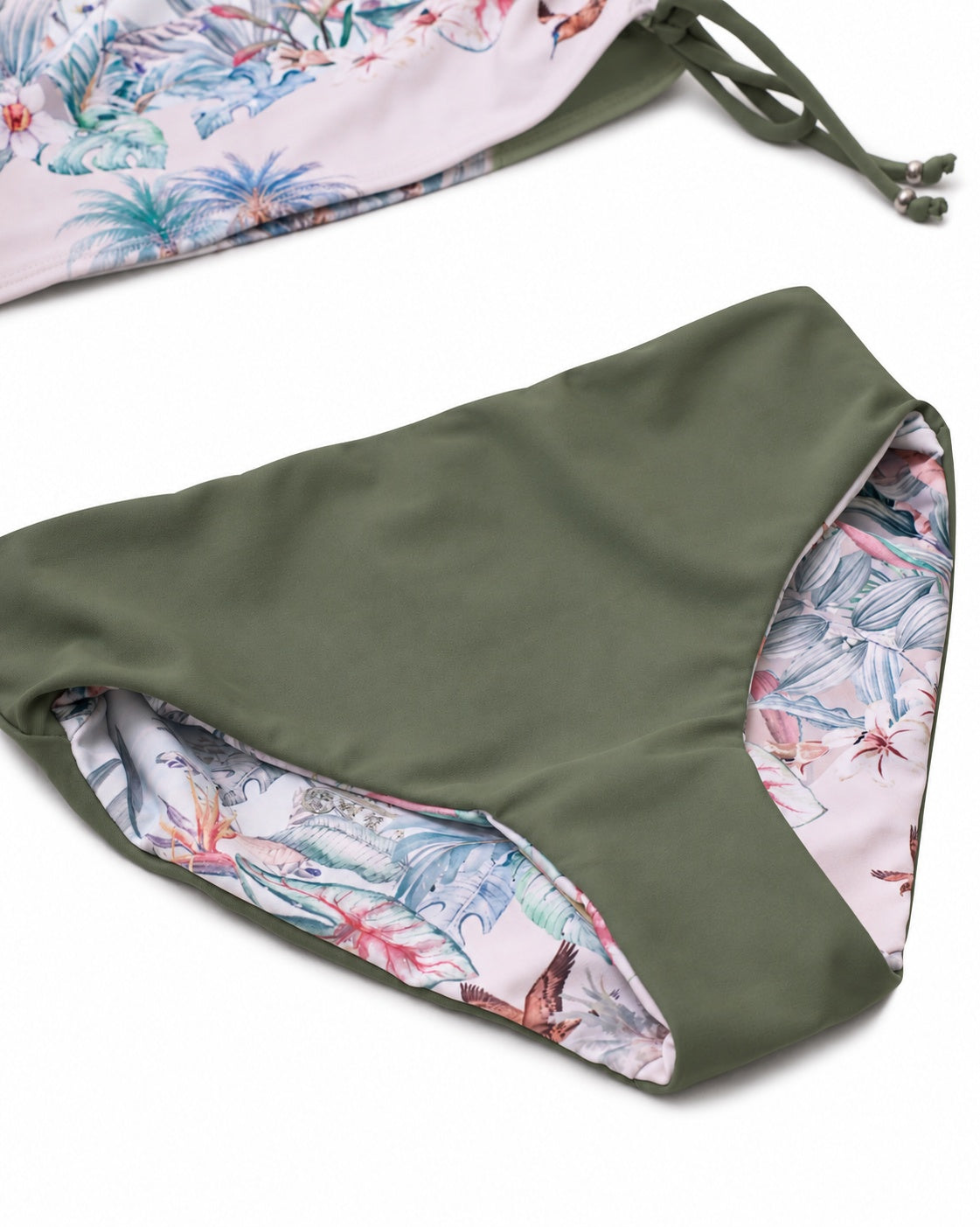 Girls Long Sleeve 2 Piece Swim Set – Wild Palms - Olga Valentine girls swimwear (image 7 of 8)