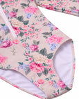 Girls Long Sleeve Zip One Piece – Camellia - Olga Valentine girls swimwear (image 5 of 5)