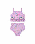 Girls Tankini Swimsuit – Violetta / Clarabelle – back view flat lay | Olga Valentine luxury girls swimwear