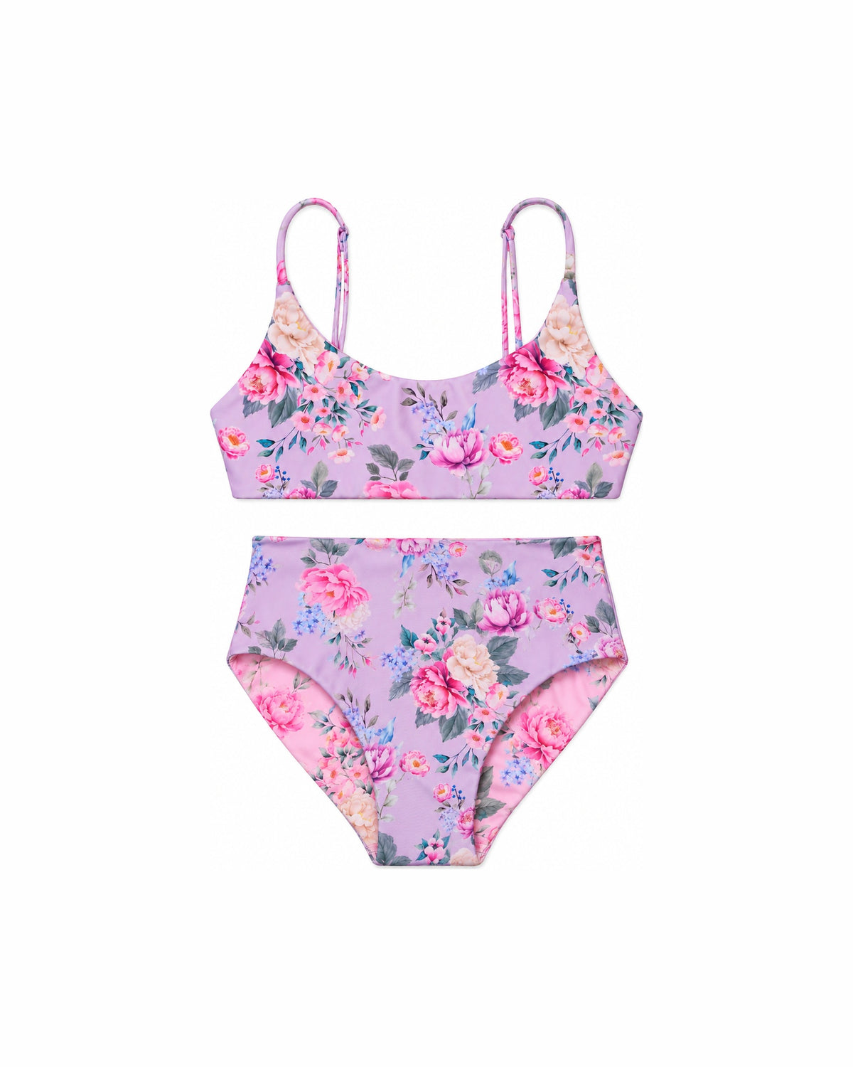 Girls Reversible Bikini – Lilienne – front view flat lay | Olga Valentine luxury girls swimwear