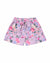 Girls Board Shorts with Tie – Violetta – front view flat lay | Olga Valentine luxury girls swimwear