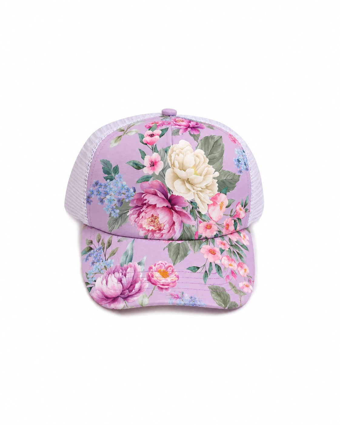 Mesh Trucker Cap - Violetta detail view - Olga Valentine girls swimwear