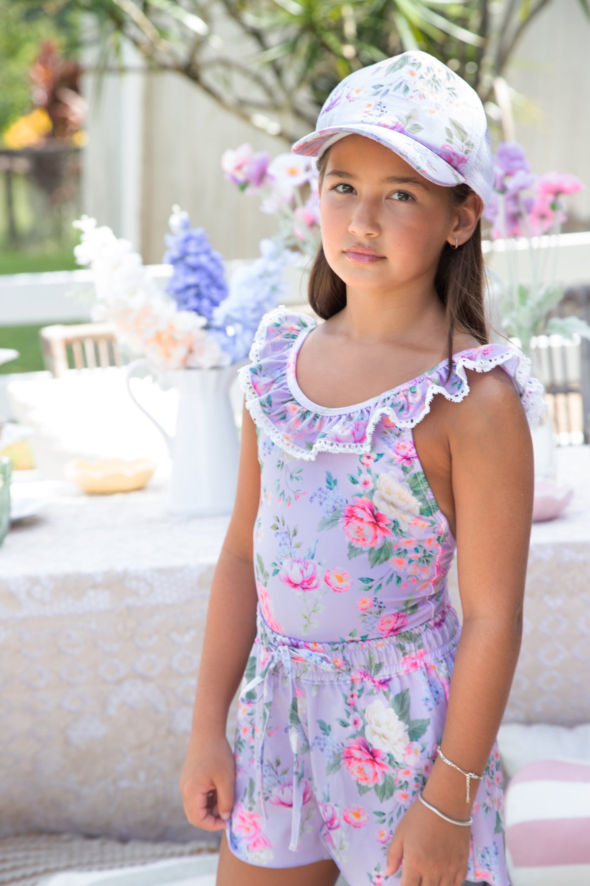 Olga Valentine girls Violetta floral board shorts