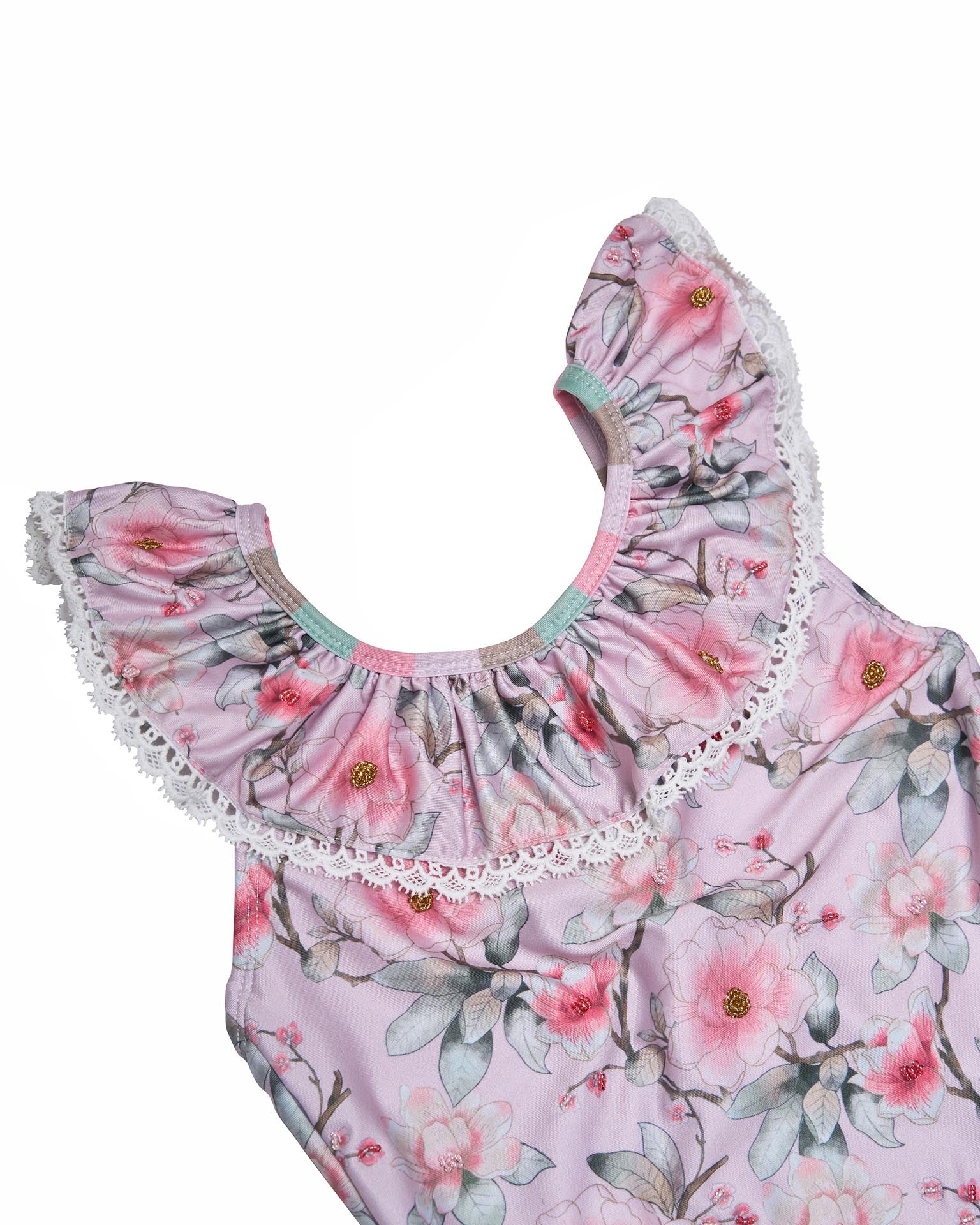 Ruffle Neck One Piece Swimsuit
