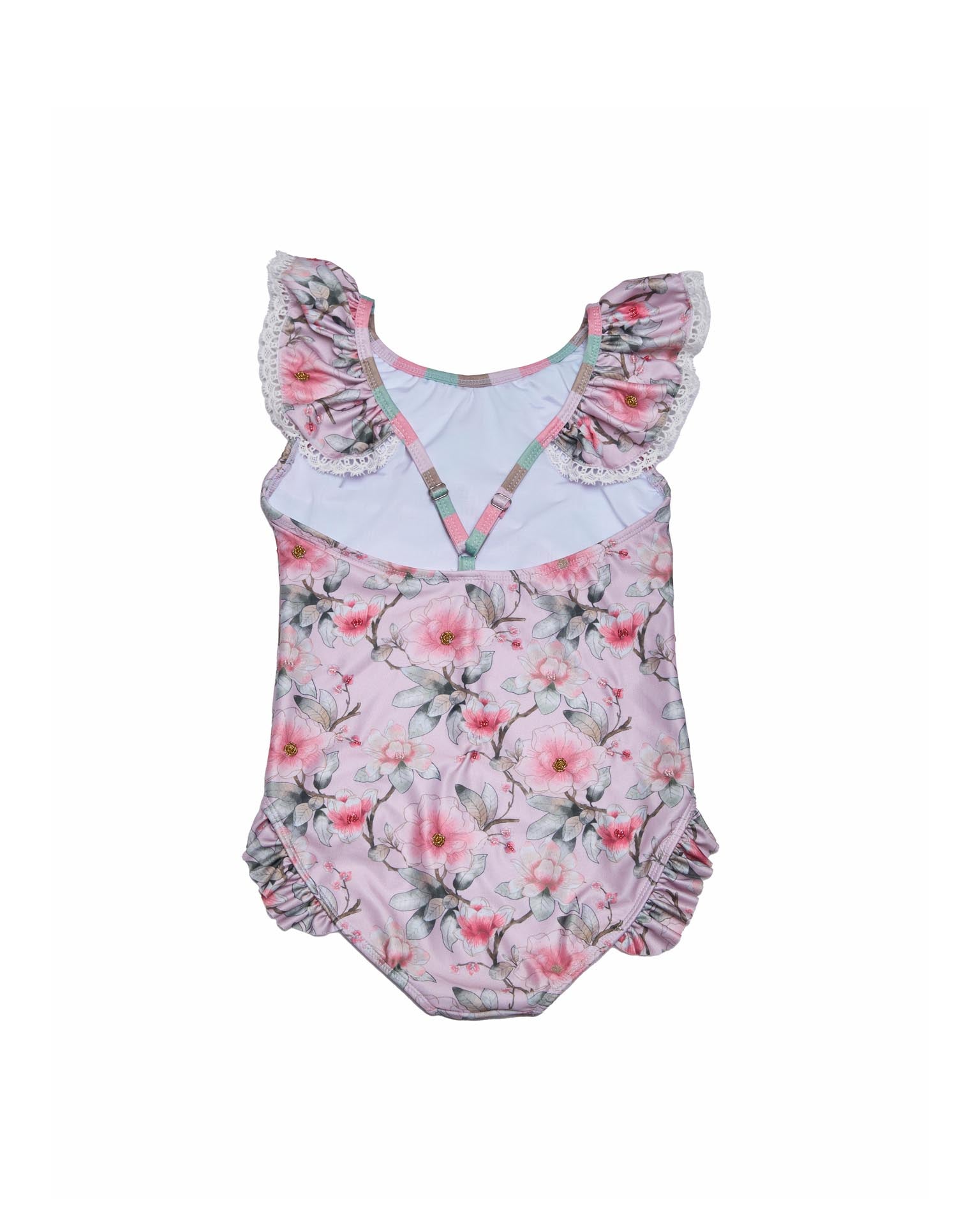 Ruffle Neck One Piece Swimsuit