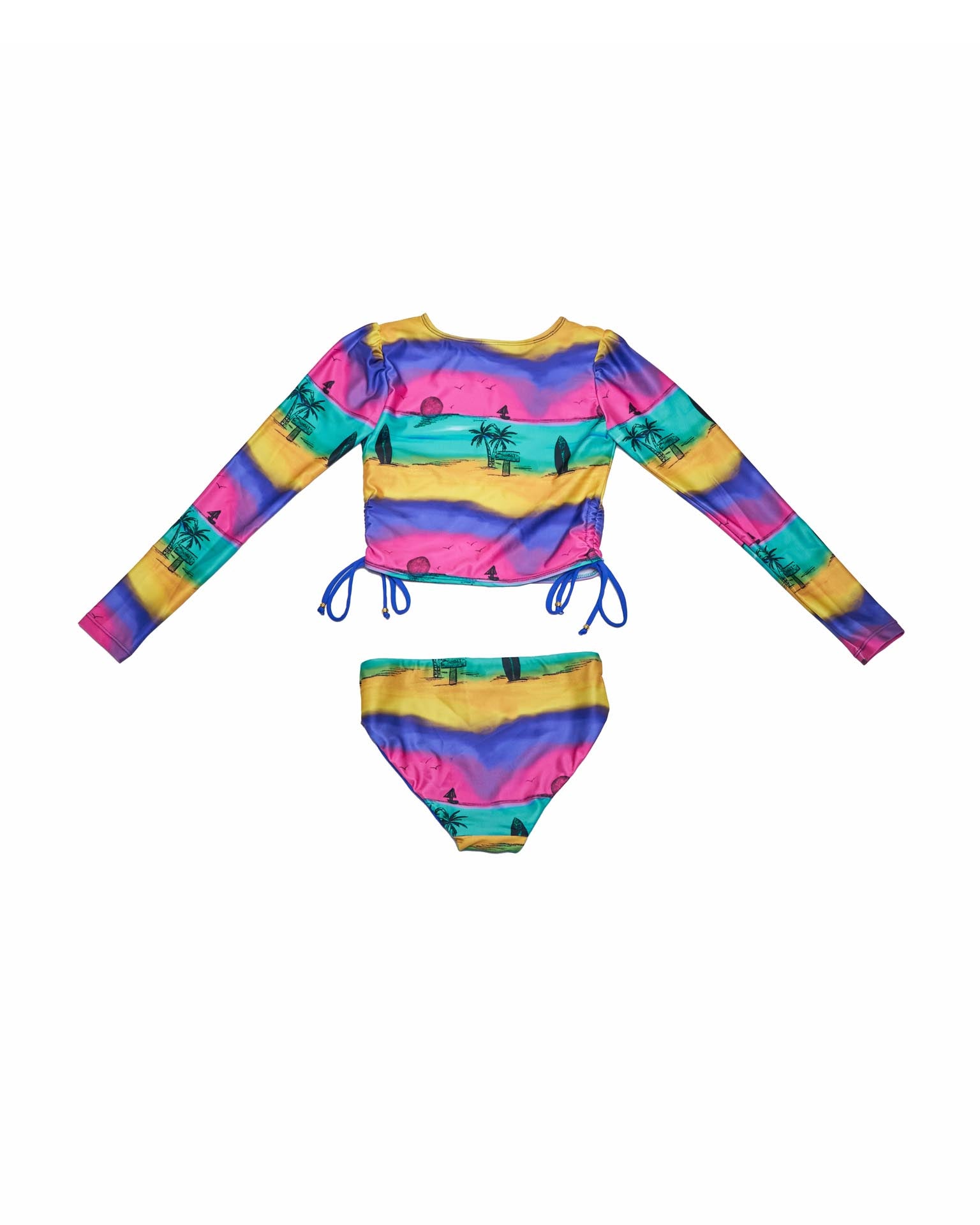 2 Piece Swimsuit Set with Side Ties (Reversible Bottoms)