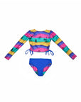 2 Piece Swimsuit Set with Side Ties (Reversible Bottoms)