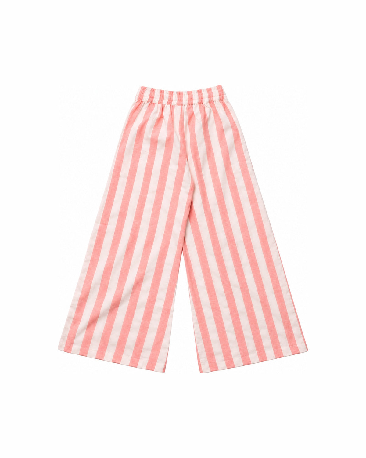 Coastal Pink Stripe Wide Leg Pants – back view flat lay | Olga Valentine luxury girls resortwear