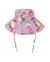 Girls Bucket Hat with Ties in Violetta purple floral print, front view | Olga Valentine luxury girls swimwear