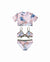 Girls 3 Piece Swim Set – Wild Palms – front view flat lay | Olga Valentine luxury girls swimwear