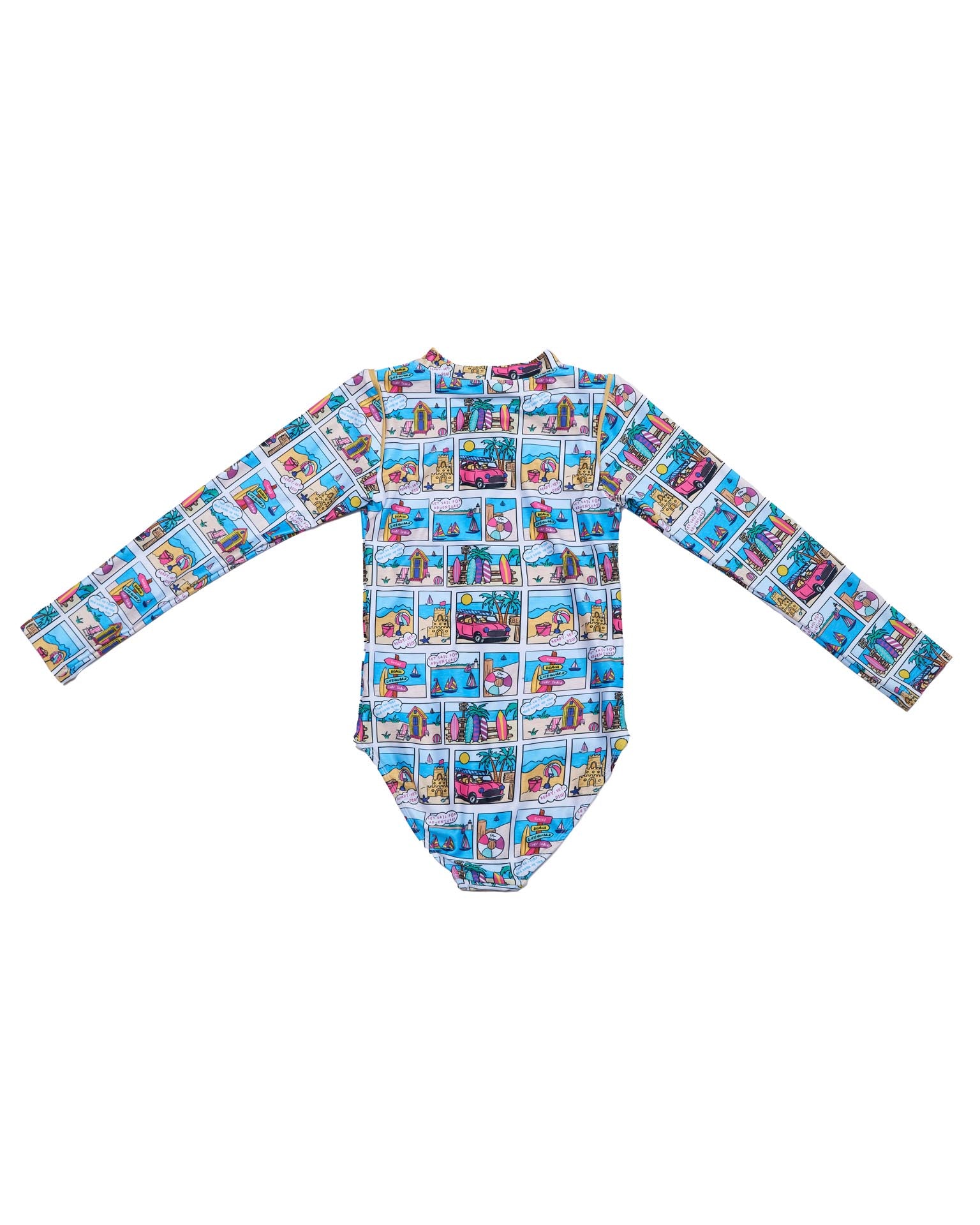 Long Sleeve Zip One Piece Swimsuit