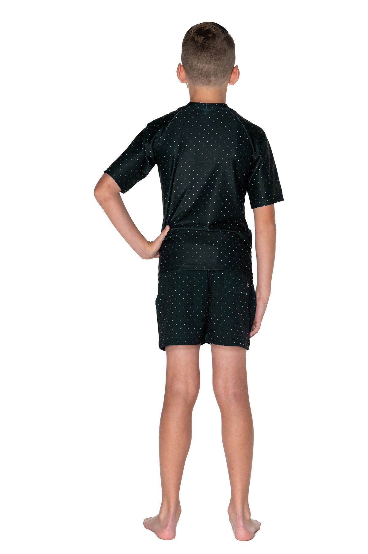 Boys Rashie - Black Polka Dot - Texas - Back