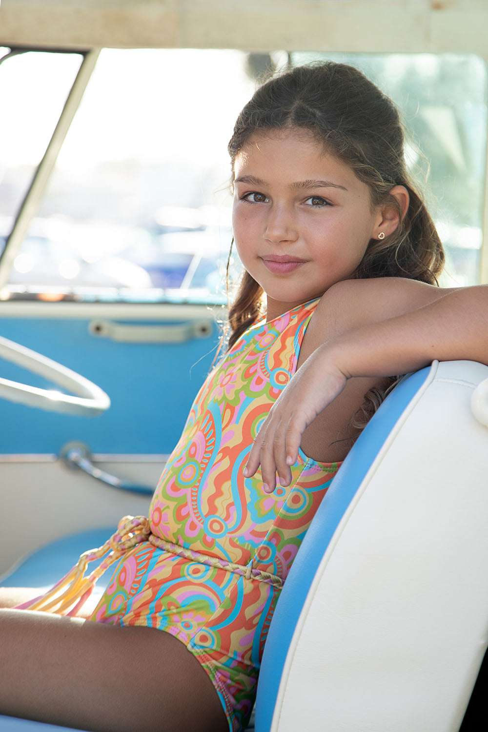 Girls One Piece Swimsuit - Retro Print - Lilly - Lifestyle 5