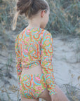 Girls Long Sleeve Swim Set - Retro Print - Lilly - Lifestyle 2