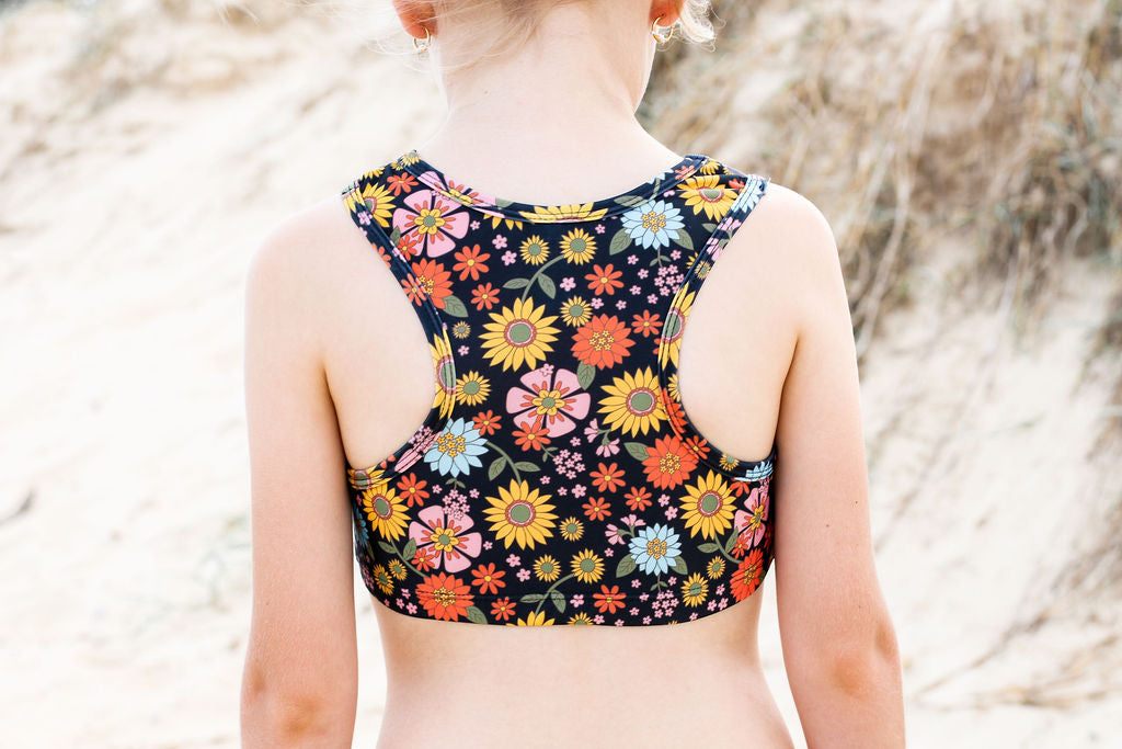 Girls Mesh Bikini - Black Floral - Daisy - Lifestyle 5