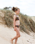 Girls Mesh Bikini - Black Floral - Daisy - Lifestyle 1