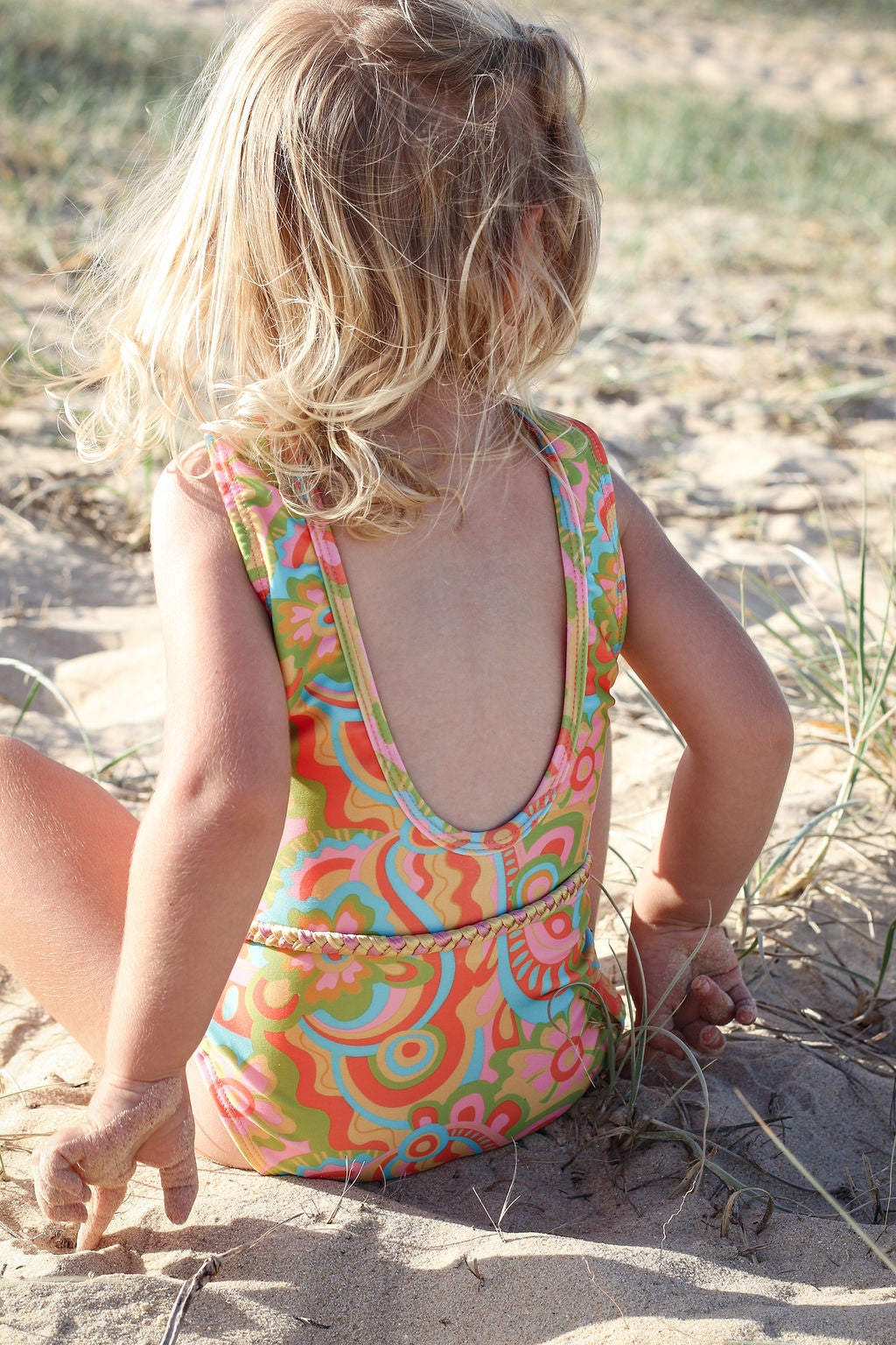 Girls One Piece Swimsuit - Retro Print - Lilly - Lifestyle 3