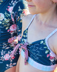 Girls Bikini Set - Navy Blue Floral - Passionate - Lifestyle 1