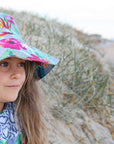 Girls Bucket Hat - Grey Hawaiian Floral - Isla - Lifestyle 2