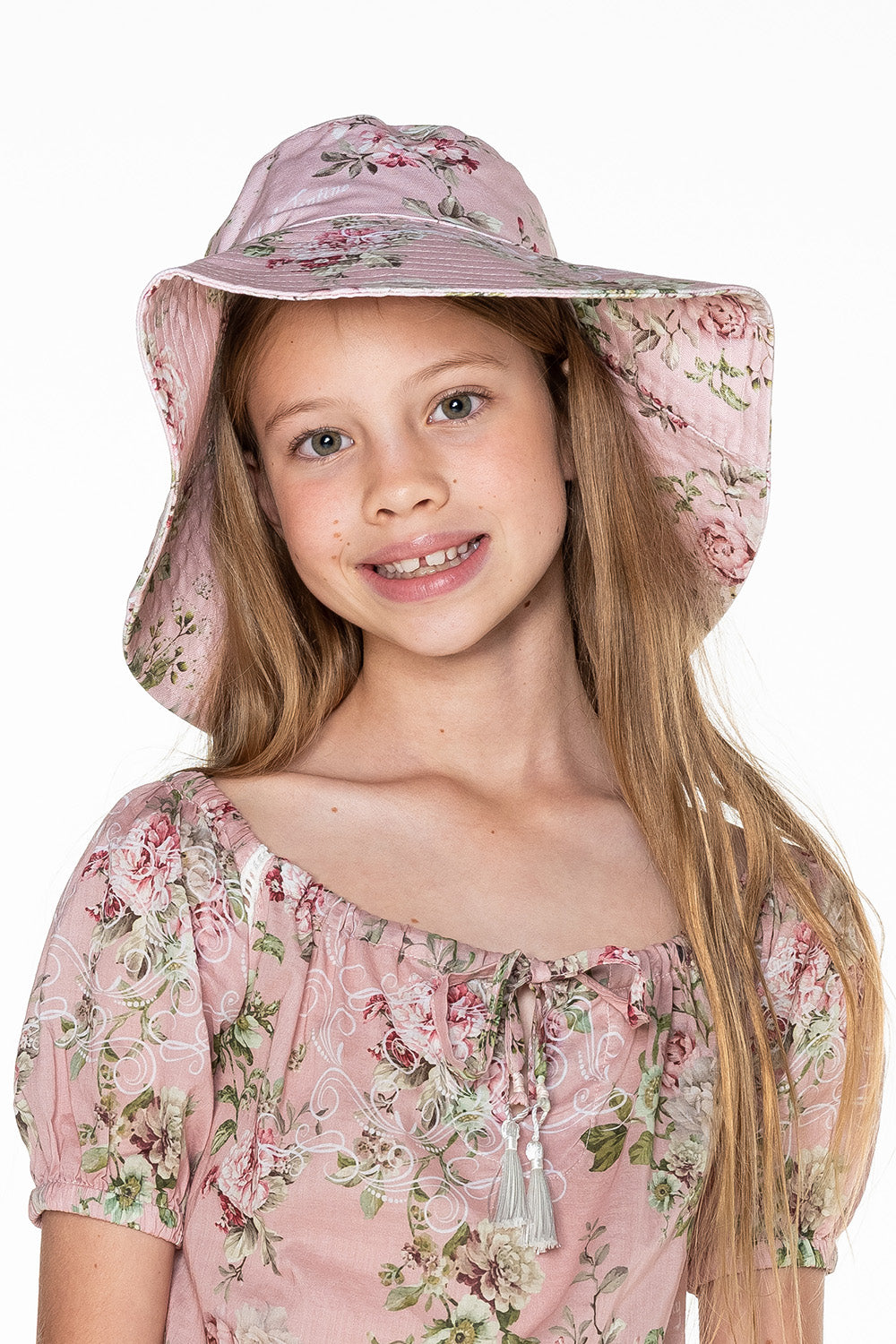 Girls Bucket Hat - Pink Floral - Adore
