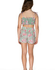 Girls Board Shorts - Green Floral - Passionate - Back