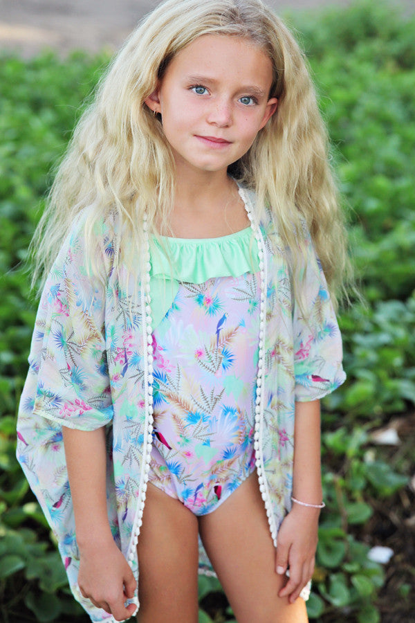 Tropical Bird Pink Kimono